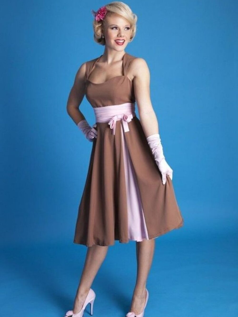 Tatyana 1950s Flamingo Fit & Flare Dress